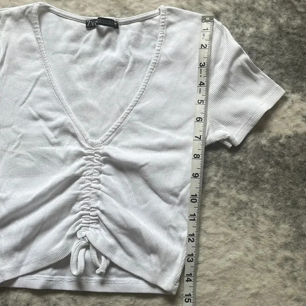 🔥4/$20 Zara Ribbed Cropped T Shirt - Picture 5 of 9